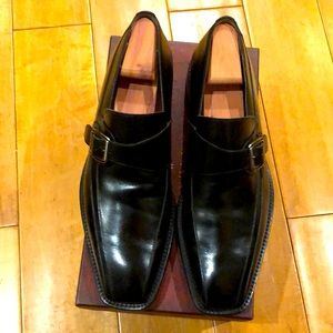 Mezlan Black Monk Strap leather